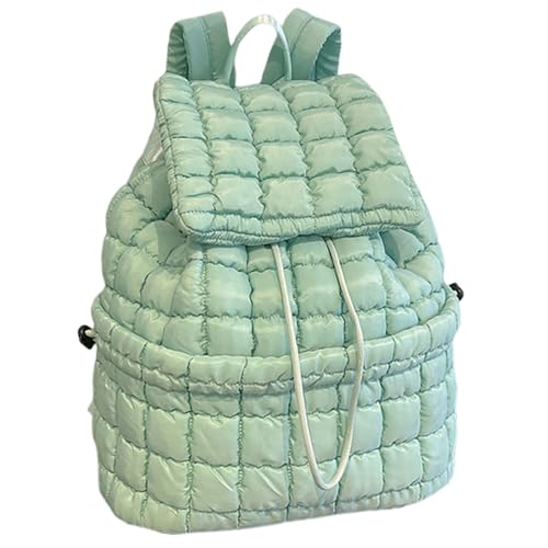 Sac à dos d'école Morain vert pin matelassé avec cordon