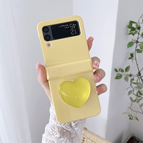 Coque Galaxy Z Flip 4 antichoc à support cœur et paillettes bonbons