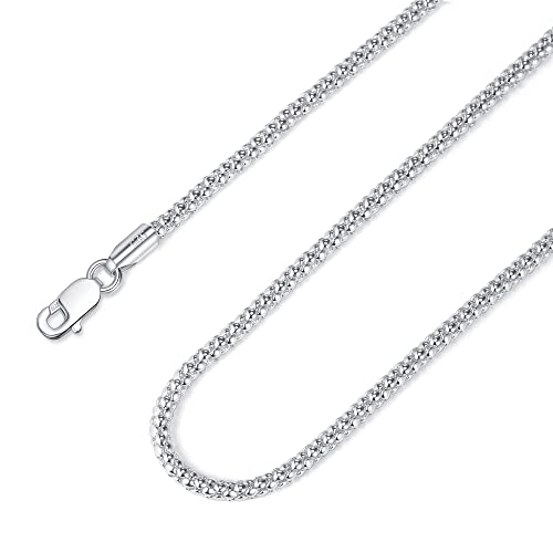 Chaîne pop-corn en argent 925, le cadeau idéal pour homme et femme