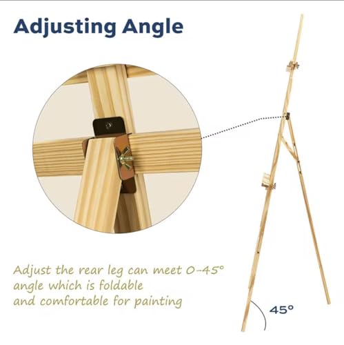Image of Buzz Cool Wooden Easel Stand | 5 Feet Canvas Painting Stand for Artists | Easel Stand for Painting, Decoration and Display | Photo Sun Board Standee (150 cm)