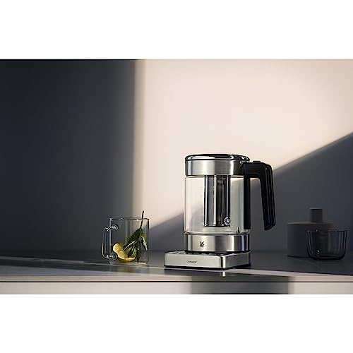 Foto von WMF Küchenminis 2 in 1 Vario Wasserkocher mit Temperatureinstellung, 1,0l, 1900 W, Teekocher Glas mit Teebeutelhalter und Sieb