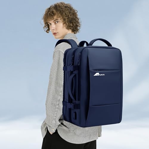 Mochila de viagem grande, Mochila de mão expansíveis para aviões impermeável mochila para laptop res