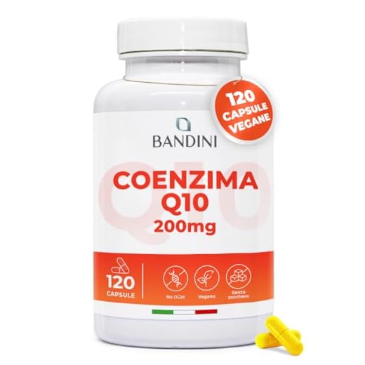 Bandini® Coenzima Q10 200mg | Ubichinone Puro al 100% | 120 Capsule Vegane di CoQ10 ad Alto Dosaggio | Fornitura di 4 Mesi | Ubichinone Fermentato Naturalmente | Prodotto in Italia