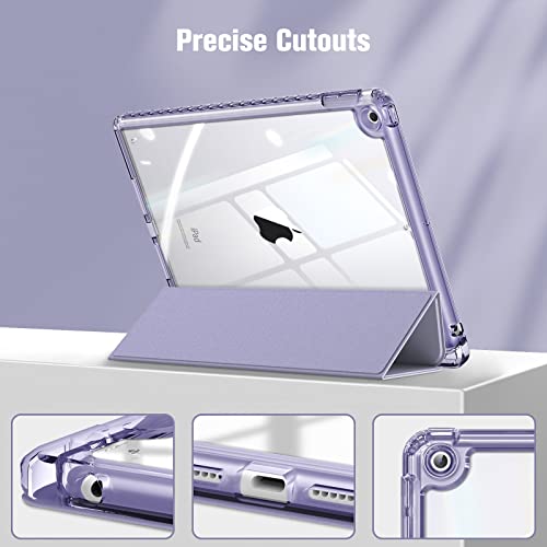 FINTIE Hybrid Case Compatible with iPad 9th/8th/7th Generation (2021/2020/2019 Model, 10.2 inch) - Shockproof Cover with Clear Back Shell w/Pencil Holder, Auto Wake/Sleep, Violet - Image 7