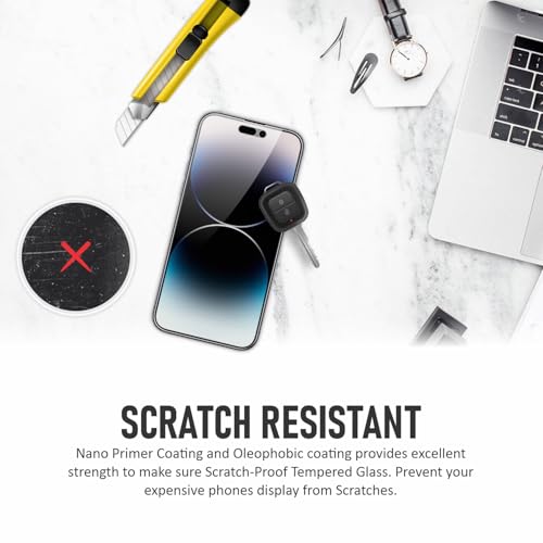 Image of SupCares Privacy Tempered Glass for iPhone 14 Pro Max (6.7 Inch) With Installation Kit | 9H Edge to Edge Screen Protector | Black