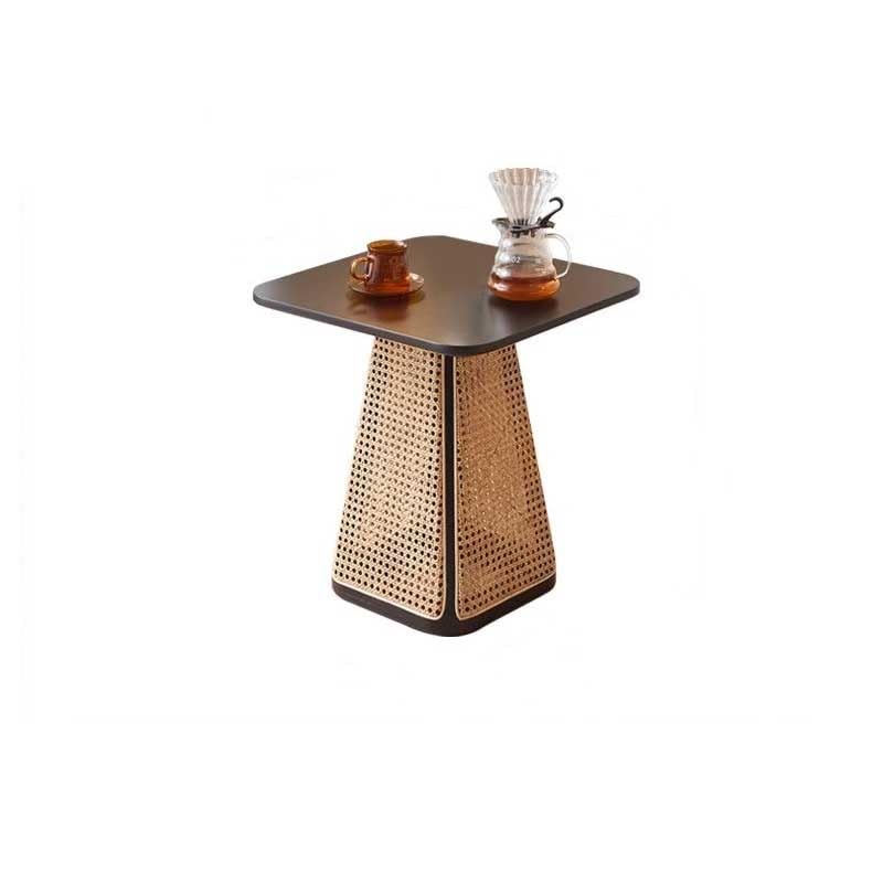 eexbz Sofa Wabi-sabi Style Wooden Sofa Side Table Living Room Corner Table Balcony Rattan Bedside Table Sofas for Living Room