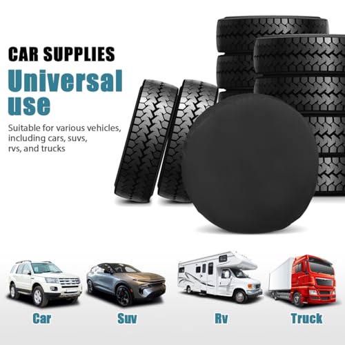 Image of ULTECHNOVO Tire Covers 4 Pack - Tough Wheel Protector for Truck, SUV, Trailer, Camper, RV Universal Fits Tire Diameters 23-25.75 inches, Black