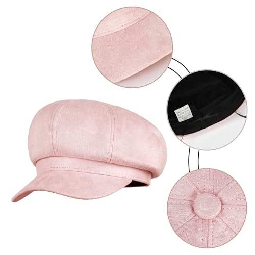 Gorra estilo Newsboy de ante sintético para mujer miniatura 5