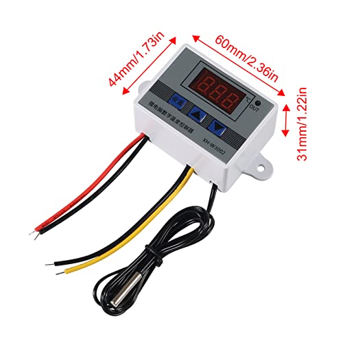 Diann 3Pcs Xh-W3002 Digital Temperature Controller 110-220V Led Thermostat Switch Temperature Relay Switch Module With Waterproof Probe Programmable Minus 50 To 110 Degree #TOP4