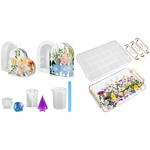 Large Resin Molds Silicone,Arch,Heart,Tray Epoxy Resin Casting Craft Mold for Flower Preservation Bookends DIY Art Cover