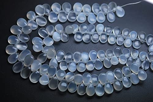 Pierre de lune blanche briolette poire de 9-12mm pour création de bijoux