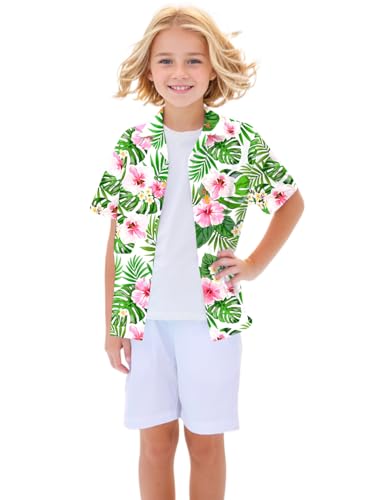 Image of Betusline Girls' and Womens' Hawaiian Shirt Blouse Button Down Beach Shirts