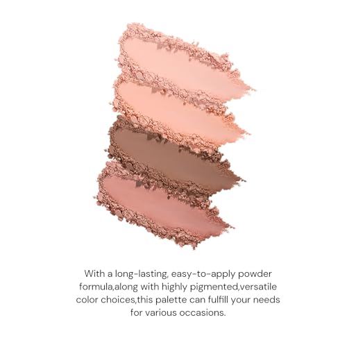 Flower Knows Swan Ballet Six-Color Makeup Palette,Neutral Pink Face Makeup Palette with 4 Matte + 2 Shimmer Shades,Blendable Smooth Cute Make Up,0.23 Oz(01 White Swan)
