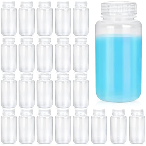 Dapuri 30 Pcs 8oz 250 ml Plastic Sample Bottle Wide Mouth Reagent Bottle Water Sample Bottles Lab Grade Polypropylene Bottles Containers for Laboratories Classroom Cover