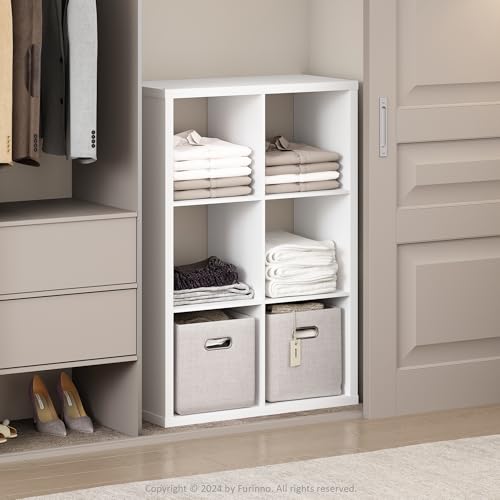 Image of Furinno Cubic Extra Thick 6-Cube Closet Organizers and Storage, White | 14.6 x 30 x 44 in, Open Shelf Closet Storage, Closet Organizer, for Wardrobe, Bedroom, Living Room