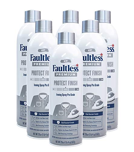 FAULTLESS Spray Starch (20 Oz, 6 Pack) New Premium Starch Ironing Spray Pro Grade, Starch Spray For Ironing Clothes, Spray On Starch That Will Give You a Protect Finish