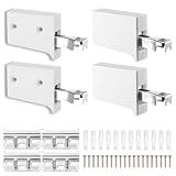 Zourglow 4 Piezas Soportes Regulares para Muebles Suspendidos, Ganchos de Fijación para Muebles Suspendidos para Cocina, Baño y Salón, Capacidad de Carga 80 kg, con Placa para Colgar en la Pared