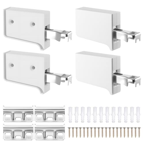 Zourglow 4 Piezas Soportes Regulares para Muebles Suspendidos, Ganchos de Fijación para Muebles Suspendidos para Cocina, Baño y Salón, Capacidad de Carga 80 kg, con Placa para Colgar en la Pared