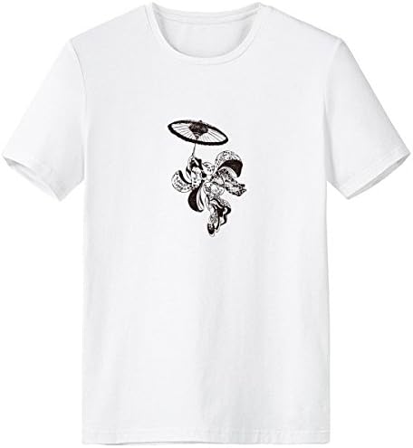 Amazon 日本伝統文化ブラック着物女性傘ライン図面スケッチアート日本スタイルイラストクルーネックホワイトtシャツ春と夏タグなし快適コットンスポーツtシャツ フィットネス トレーニング フィットネス トレーニング 通販