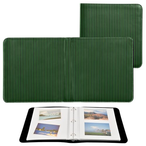 Álbum de Fotos Autoadhesivo DIY Álbum de Recortes Verde con Rayas Negras Encuadernador de 3 Anillas 40 Páginas 8x10 para Recuerdos miniatura 2