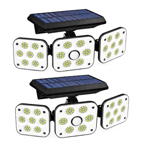 Image of WIDEWINGS 138 LED Solar Lights Outdoor, Motion Sensor Solar Light with 3 Adjustable Heads, 270 Wide Angle, IP65 Waterproof, Solar Wall Light for Garden, Yard, Garage & Porch