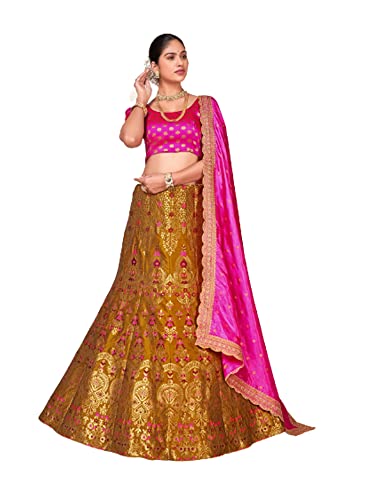 Lehenga Choli indien en soie Banarasi taille Medium pour tenue de soirée de mariage