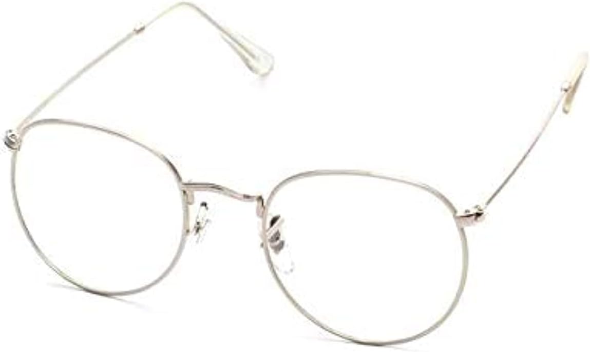 Full metal frame retro round flat mirror frame glasses C3