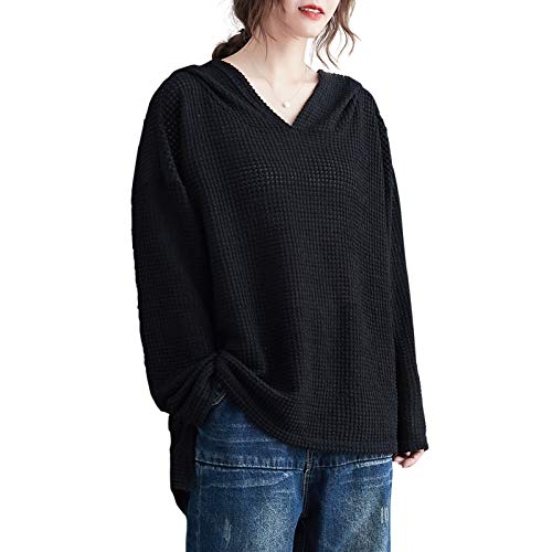 Eastdall Camisa Com Capuz,Moletom feminino com capuz manga comprida divisão lateral mais longa nas c