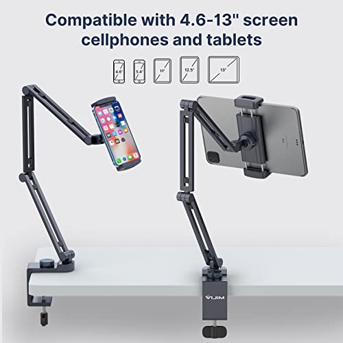 Jusmo Vijim Ls31 Tablet Ipad Desk Mount, Aluminum Adjustable Flexible Arm Surface Pro Mount Holder Stand, Compatible With Ipad Mini, Pro, Air, Galaxy Tab, Surface Pro, Iphone And More #TOP1