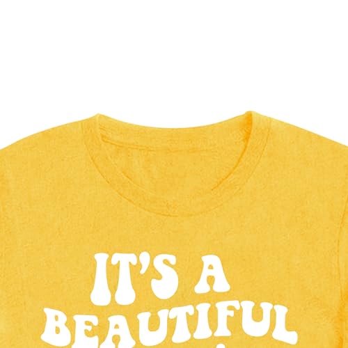 MAIHUN Women Teacher Life Shirt Teacher Gift Short Sleeve Shirts It s a Beautiful Day for Learning T-Shirt Yellow by MAIHUN - Used condition - Image 5