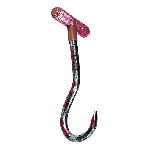 NET TOYS Halloween Fleischerhaken blutiger Metzger Haken 34 cm Psycho Fleischhaken Zombie Hängedeko Metzgerhaken