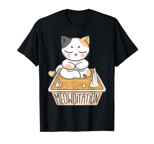 Funny Meowditation Meditación Cat T-shirt Camiseta