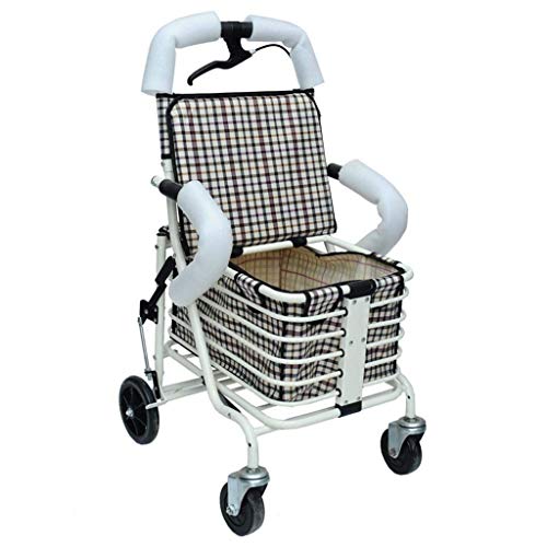 Rely on Walking Walker for Seniors Rollator Folding Shopping Trolley with Seat - Mobility Aid for Adult, Senior, Elderly & Handicap-Suitable for The Elderly Comfortable Anniversary -  JINSHAN, FJS-19ZCC327