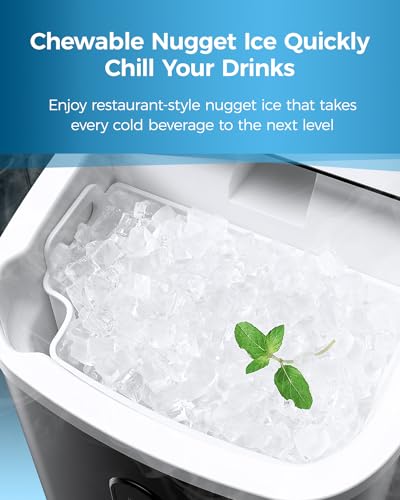 Vividmoo HZB-15N/S Ice Makers Countertop Nugget Ice Cubes, Portable Ice Maker, Self Cleaning Pebble Ice Machine, 33Lbs/24H, Lower Noise, Small Sonic Ice Maker For Home thumb #4