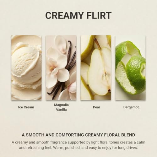 Image of LUNAR BEAR Creamy Flirt Car Air Freshener | Hanging Car Perfume Diffuser with Protective Case | Luxury Car Fragrance Made with Premium Essential Oils | Alcohol Free & Long Lasting