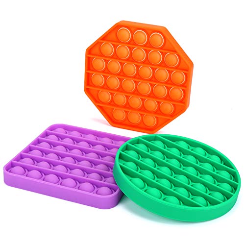 BESTTRENDY Push pop Game Bubble Fidget Squeeze Sensory Toy, Stress Reliever and Anti-Anxiety Fidget Toy for Kids and Adults, pop Fidget Toy for Autism (3pcs)