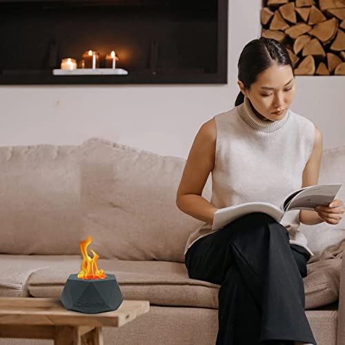 Mavalzy Mini Fire Pit, Tabletop Fire Pit Rubbing Alcohol Fireplace Smokeless Indoor Outdoor Fire Pit Portable Fire Concrete Bowl Pot Fireplace(Black) #TOP5