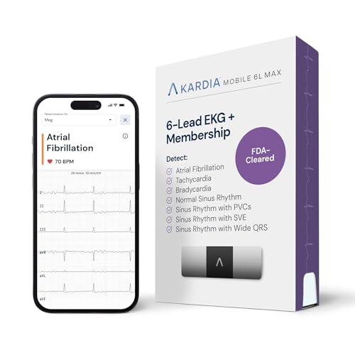 Image of KardiaMobile 6L Max EKG Monitor, Includes One-Year KardiaCare Membership, FDA-Cleared Heart Monitor, Medical-Grade Results in 30 Seconds, Unlimited Recordings, Works with Smartphones and Tablets