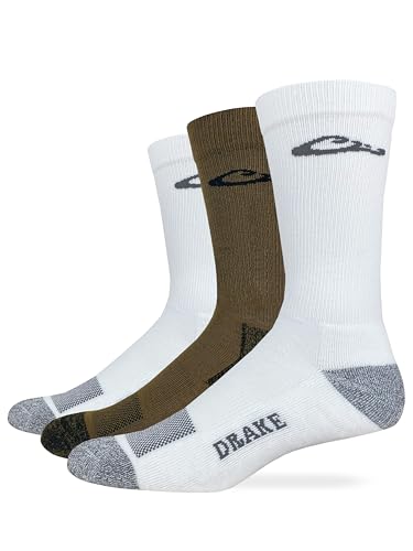 Drake Mens Lightweight Ultra Dri Everyday Crew Socks 3 Pair