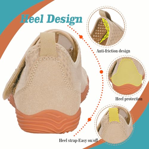 Image of Mens Diabetic Slippers Extra Wide Width Womens Orthopedic Diabetic Shoes Comfy Breathable Arthritis Edema Walking Sandals Non-Slip Adjustable Slip On Swollen Feet Indoor Shoes for Elderly