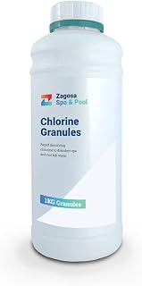 Zagosa Chlorine Granules 1kg for Hot Tub Spa and Swimming Pool Treatment for Rapid Disinfecting and Cleaning, 1kg