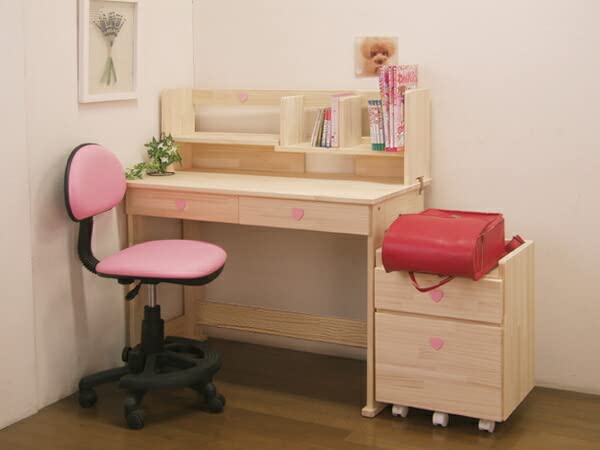 Amazon.co.jp: 国産品 ハンドメイド学習机「フルハート」ピンク椅子付