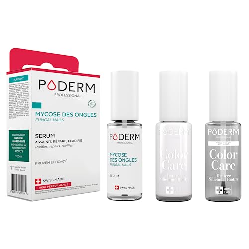 Mycose ongles traitement purifiant PODERM vernis blanc et top coat