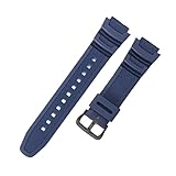 WHARGTSL Correa de silicona compatible Fit For Casio AEQ-110W W-218H/F-108 Ae1200/1000/1300 SGW300W-800H W-S200H/800H/216H/735H/215 Series for hombre.(Dark Blue-Black-K5)