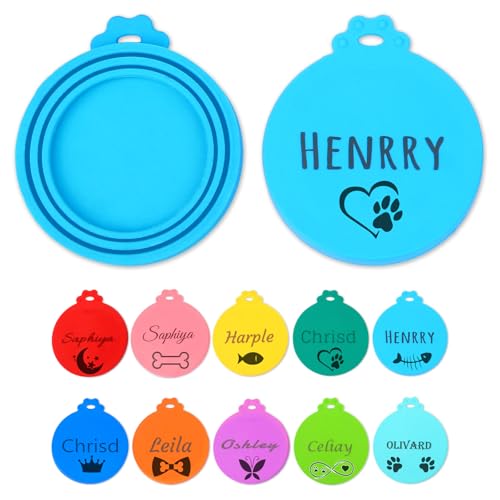 NGTSFLY Custom Pet Food Can Cover, Silicone, 11 Colors