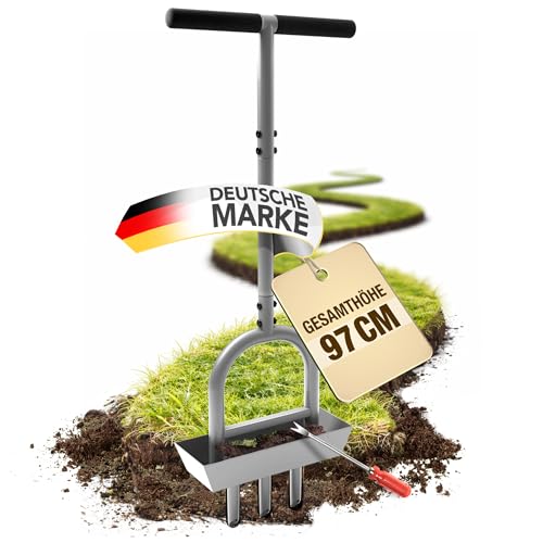 easimo | Rasenlüfter & Aerifizierer | Manueller Rasenbelüfter mit Hohlspoons zum Entfernen von Erdkernen | Rasenlocher für gesunden Rasen