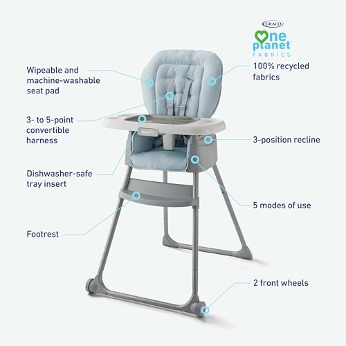 Image of Graco Made2Grow 5-in-1 Convertible Highchair Adjustable Baby to Toddler Seat Hudson