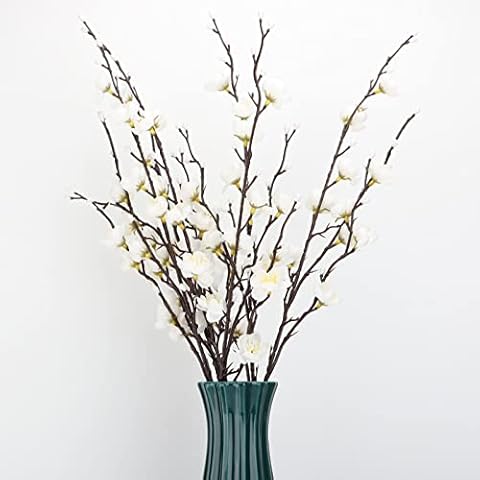 LGEGE 6 Pcs Artificial White Plum Blossom Cover