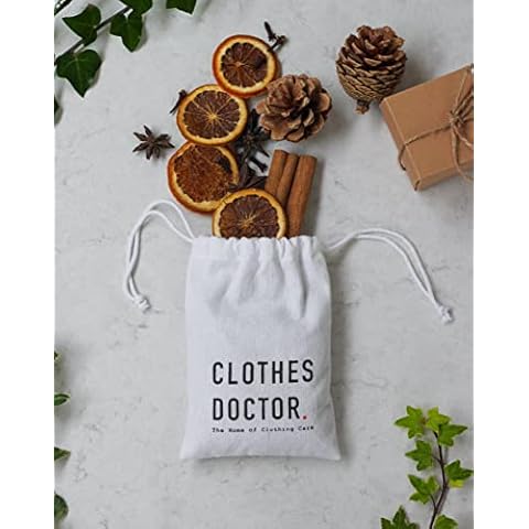 Clothes Doctor Set of 3 Made in Britain Orange and Cinnamon Scented Natural Fragrance Bag for Wardrobes Cloth Storage | Chemical, Plastic, Palm Oil & Cruelty Free, Plant Derived Vegan Biodegradable Cover