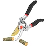 9.25" Heavy Duty Pruning Shears (Professional Bypass Garden Clippers with SK5 Steel Teflon Coated Blade)(1" Cutting Capacity, 2.17" Max Opening) Gardening Scissors for Plants, Flowers, Shrubs & Trees